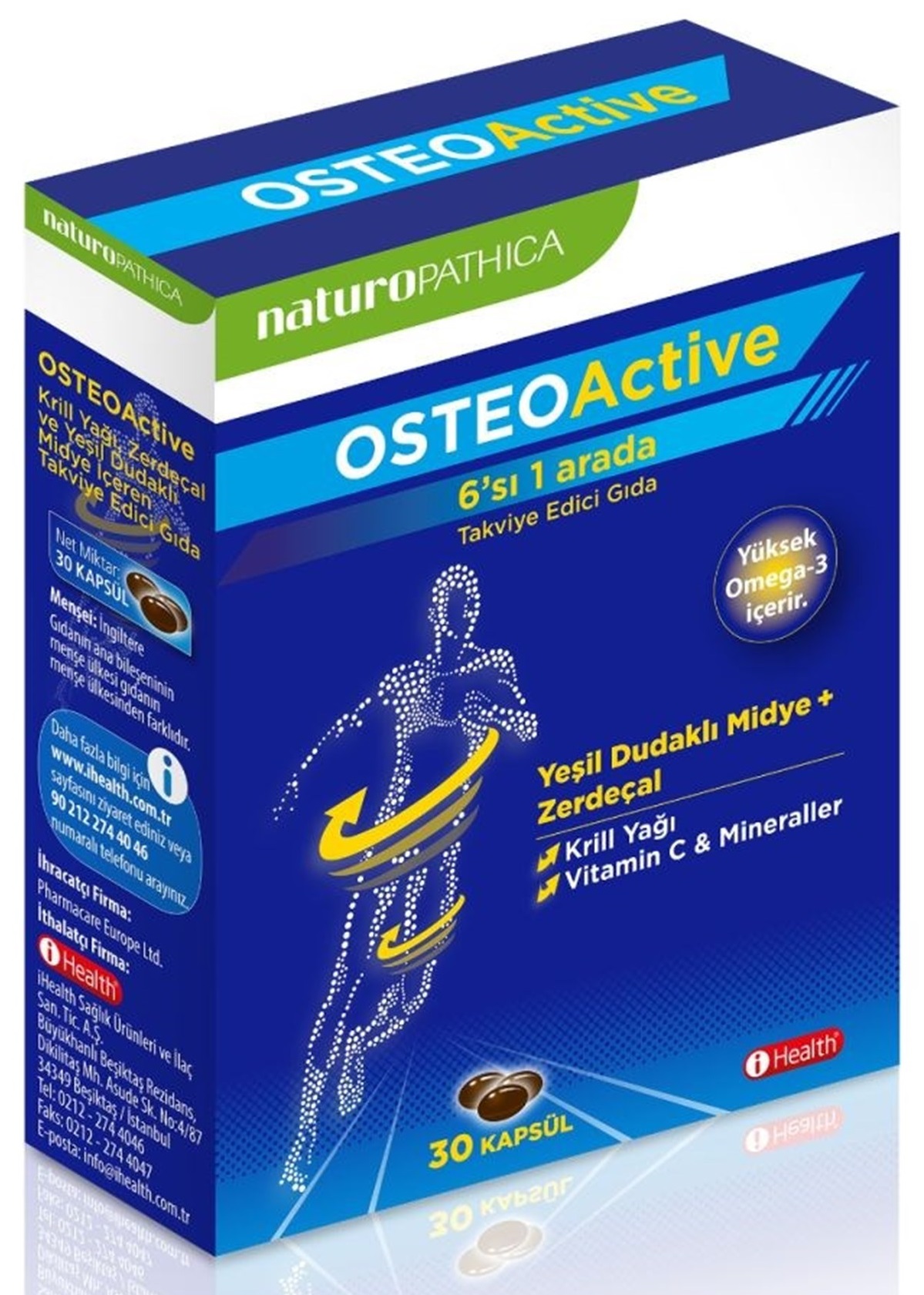 Naturopathica Osteoactive 6'sı 1 Arada Takviye Edici Gıda 30 Kapsül